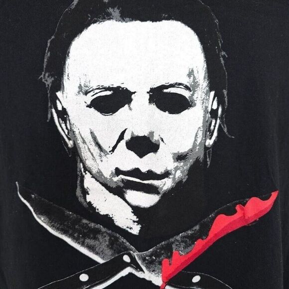 Halloween T Shirt Mens Size Medium Black Michael Myers Horror Movie Promo Retro - Picture 3 of 6